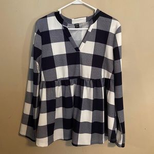 Navy and white SHEIN maternity shirt